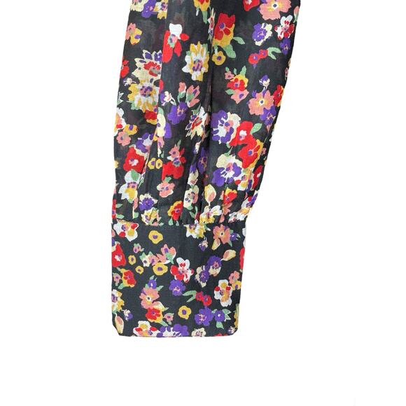 Sezane Aurelie Mini Dress Long Sleeve Floral Women's US 10/ EU 42 Fairy Romantic - Picture 6 of 9